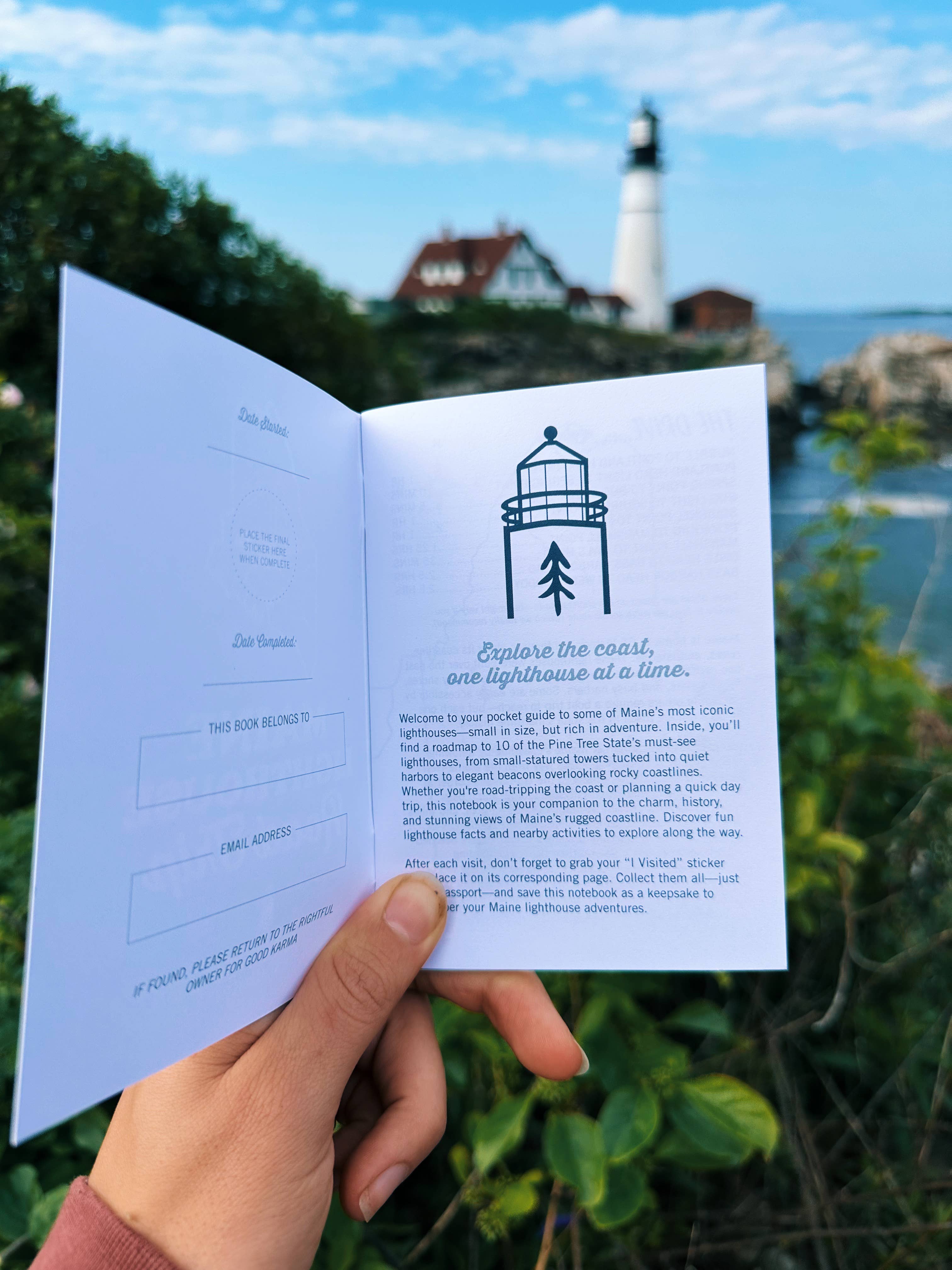 Reclaimed Maine Co. - Wholesale Notebook - Maine Lighthouse Road Trip Book | Travel Guide2