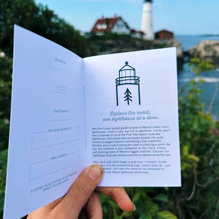 Reclaimed Maine Co. - Wholesale Notebook - Maine Lighthouse Road Trip Book | Travel Guide2