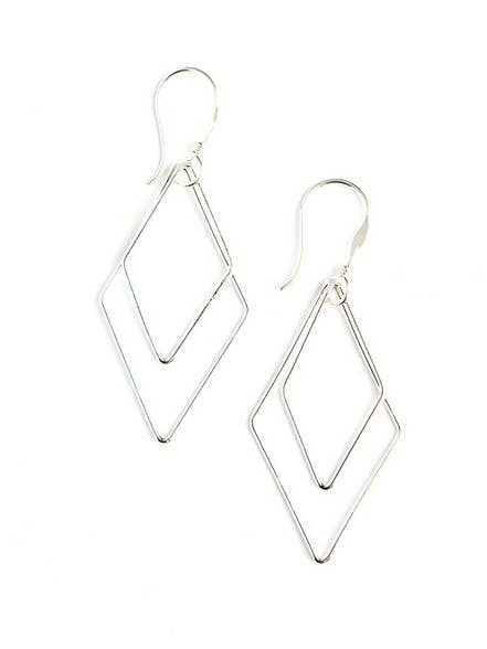 Fair Anita - Wholesale Dangle Earrings - Rhombus Dangle Earrings - Silver