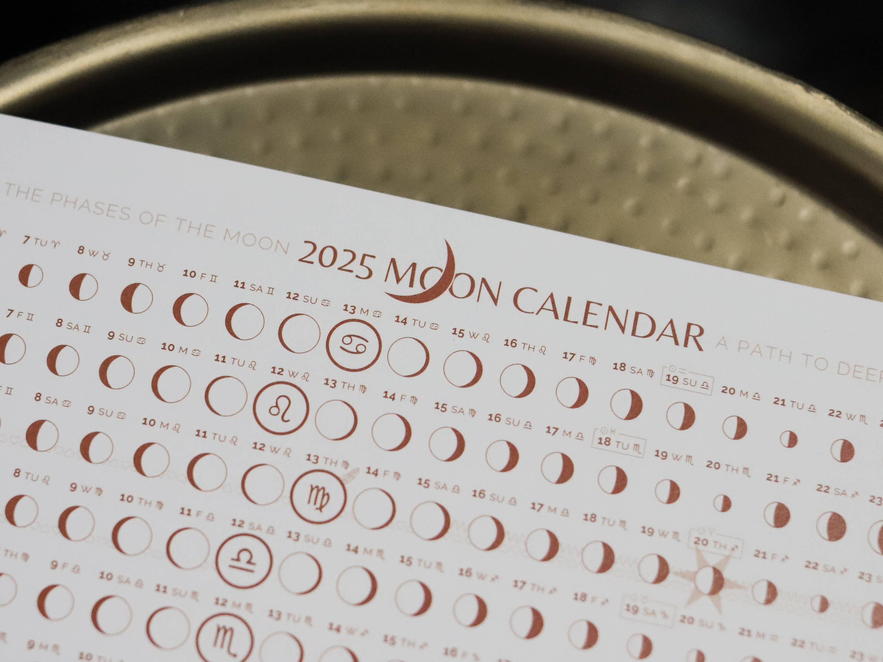 Taming the Tangle - Wholesale Calendar - Terra Cotta 2026 Moon Calendar poster3