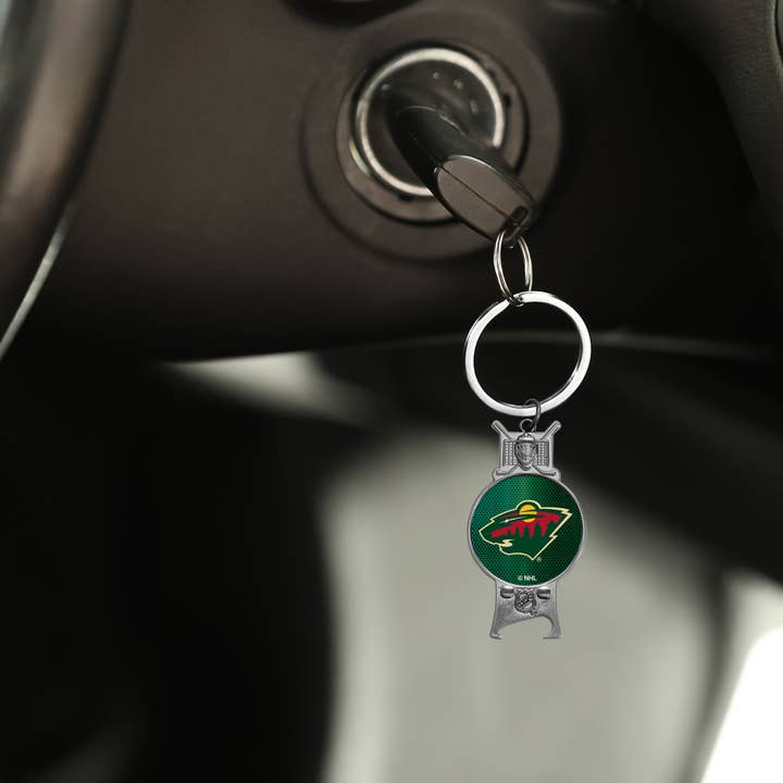 Rico Industries - Wholesale Keychain - Unisex - NHL Hockey Minnesota Wild Sculpted Bottle Opener Keychain3