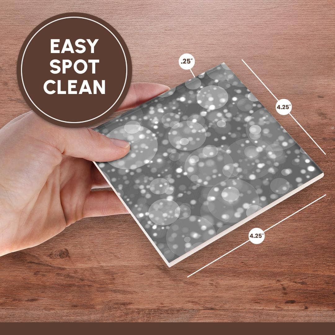 3dRose – wholesale Underlägg – 3dRose, Glam Igray Bokeh Cirklar Mönster, Glasunderlägg6