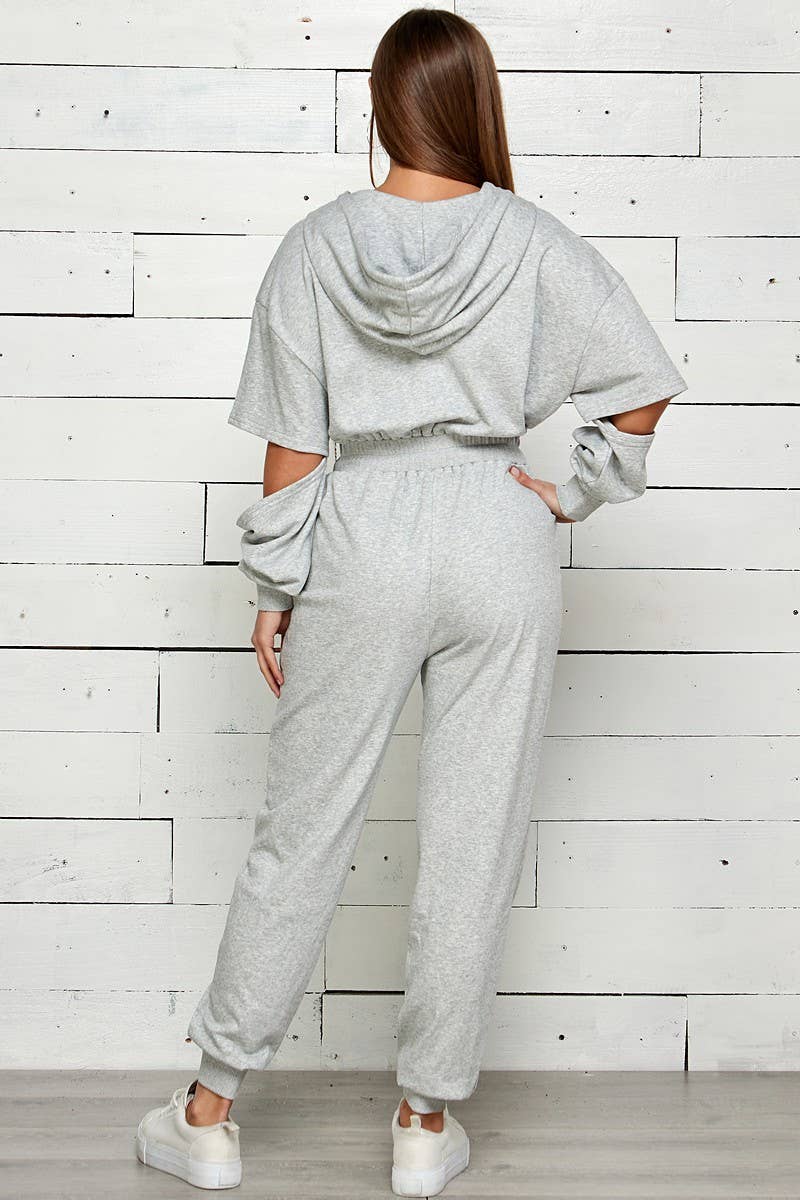 Shop Michella – Großhandel Jumpsuit – Damen – FRENCH TERRY OVERALL MIT KAPUZE UND REISSVERSCHLUSS19