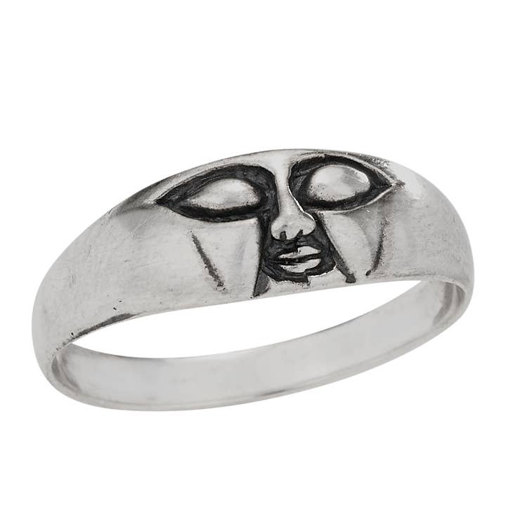Tiger Mountain Jewelry - Wholesale Band/Stacked Ring - Moon Face Sterling Silver Ring0