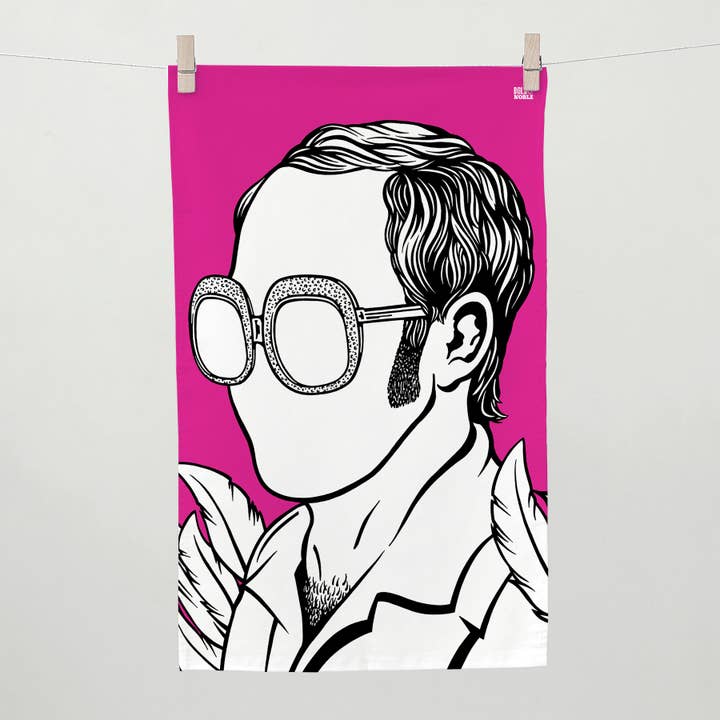 Bold & Noble - Wholesale Tea Towel - 'Elton John' Tea Towel