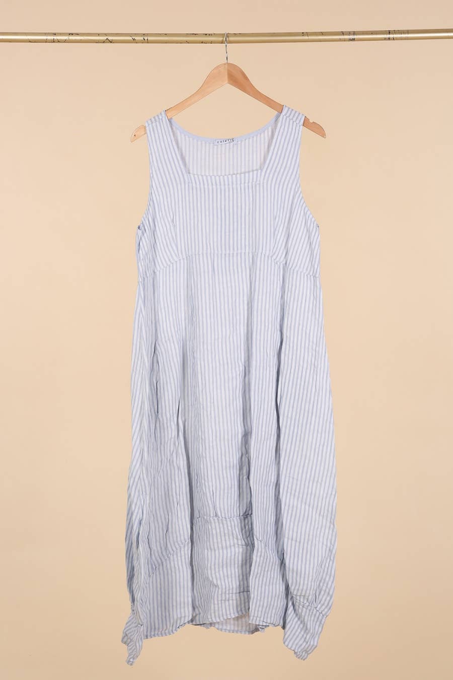 la maison des fibres naturelles - Wholesale Dress - Women's - Sleeveless striped dress 6223stripe 100%LINEN18