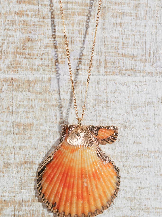 Gold Sunset Shell Necklace for wholesale by Little Luxe Charm Co.
