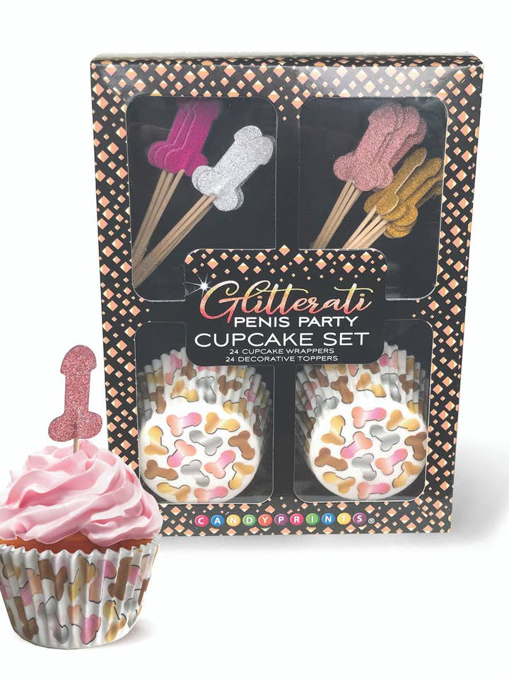 Glitterati Penis Cupcake Set for wholesale by Little Genie Productions