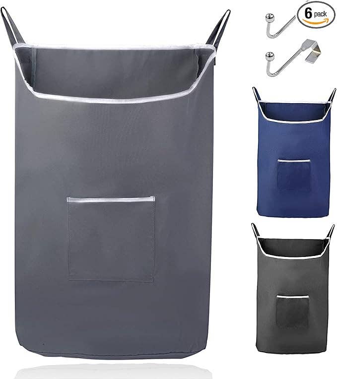 The Fine Living Company - Wholesale Laundry Hamper - XL Hanging Laundry Hamper with Hooks & Zipper – Gray0