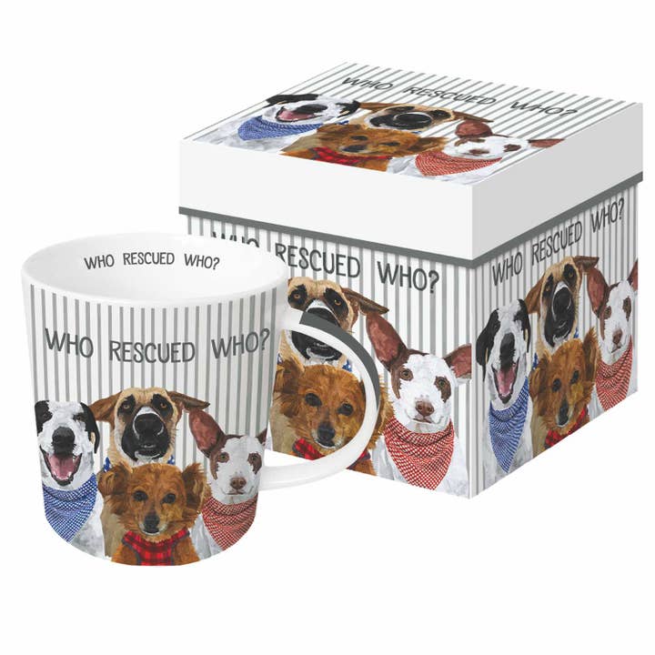 MUG IN GIFT BOX-WHO RESCUED WHO? for wholesale by Paperproducts Design • Ambiente