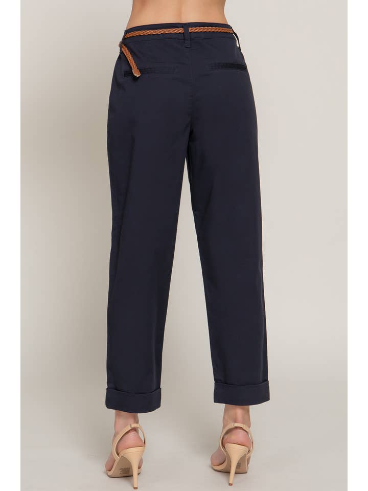 Active Basic | Active USA - Wholesale Pants - Women's - Chino Pants with Braided Belt22