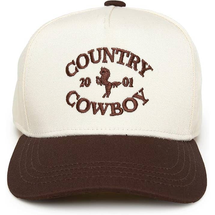 Funky Junque - Wholesale Baseball Cap - Kids - Kids/Baby Two Tone Vintage Cap: Country Cowboy - Brown/Beige