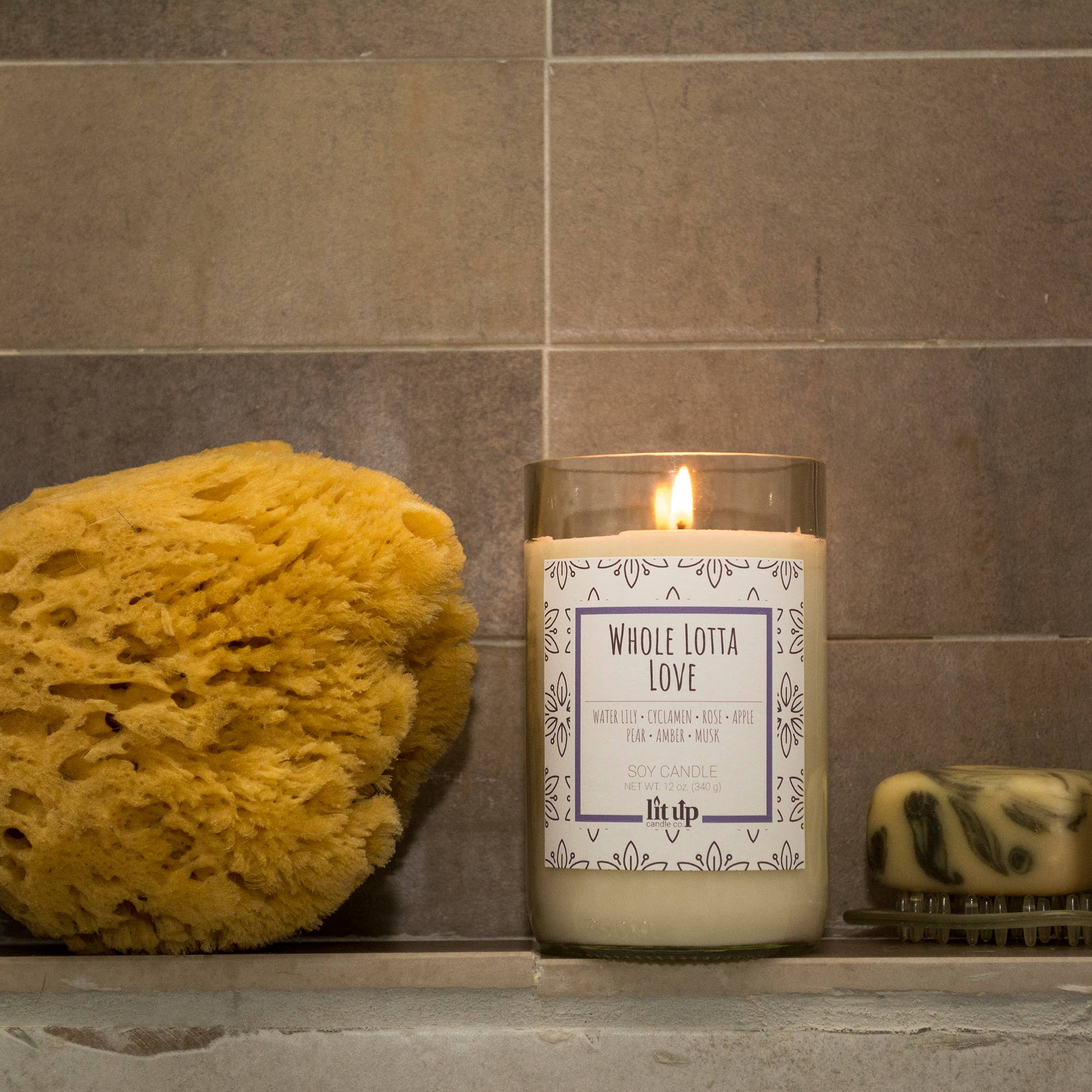 Lit Up Candle Co. - Wholesale Jar/Filled Candle - Whole Lotta Love scented 12 oz. soy candles in wine bottles5