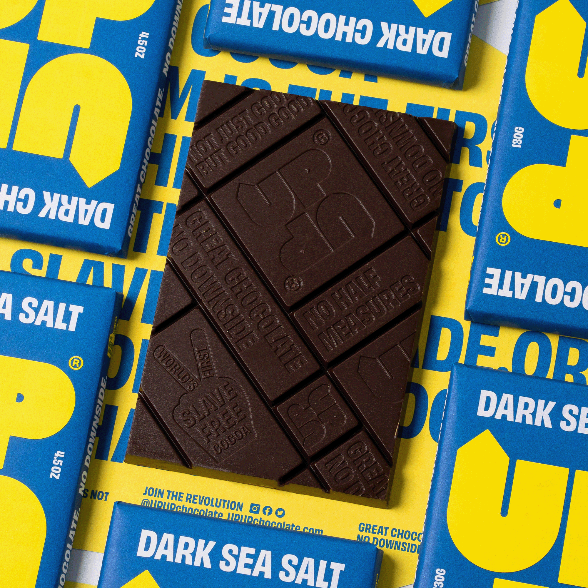 UP-UP Chocolate [No duties when shipping to US!] - Wholesale Chocolate Bar - Sea Salt Dark Chocolate Bar 120G/4.2OZ1