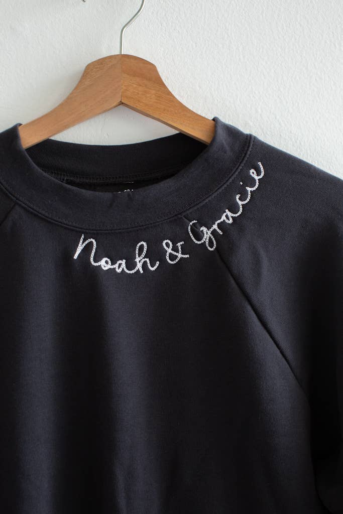 Magill - Wholesale Sweatshirt - Women's - Embroidered Neckline Crewneck Sweatshirt Cropped Womens4