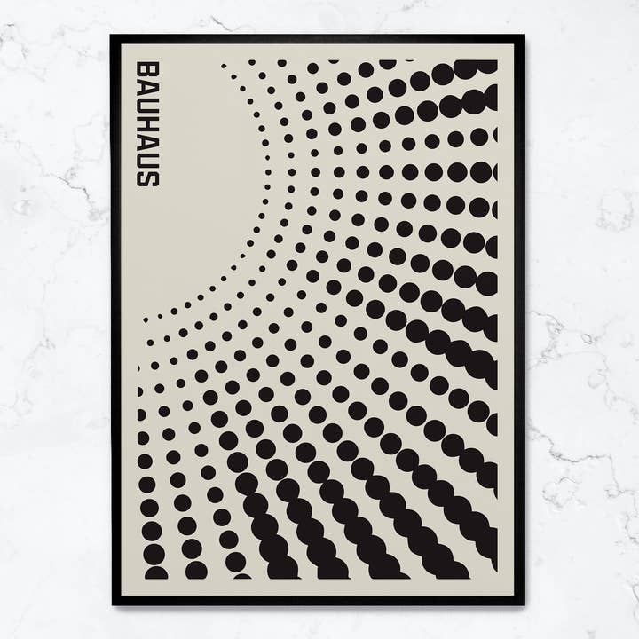 Rock Paper Scissors Wall Art - Wholesale Art Print - Bauhaus Black Dots2