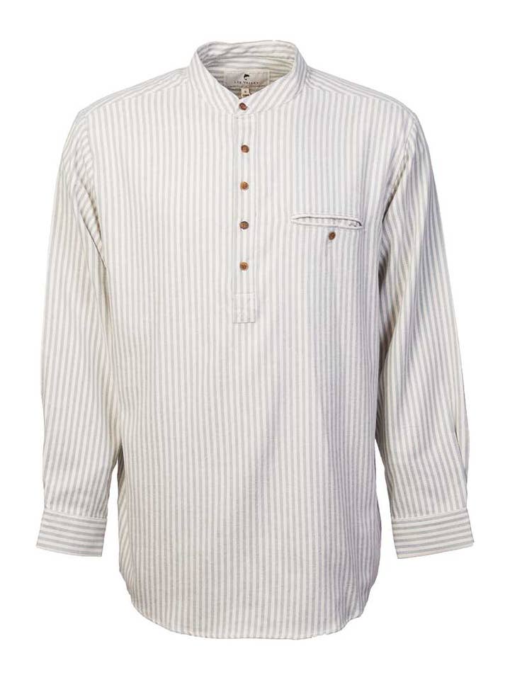 Lee Valley Ireland - Vendita all'ingrosso Camicia button down - Uomo - Camicia da Nonno in Flanella Verde a Righe Singole (LVD)4