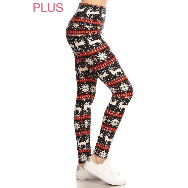 Plus Size 5" Band Buttery Soft High Waist Print Leggings for wholesale by Leggings Depot