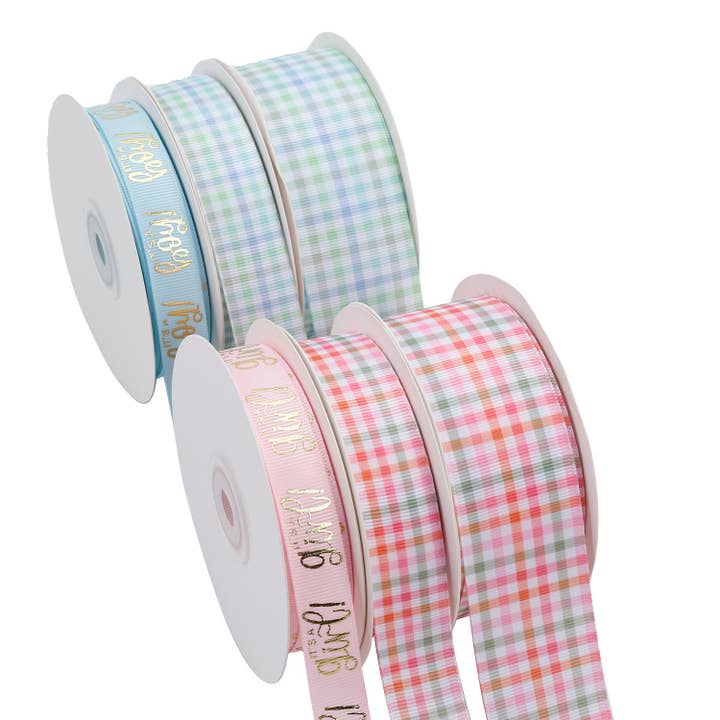 LA Ribbons Wholesale - Wholesale Ribbon - Gift Wrapping - BOY PLAID GROSGRAIN RIBBON