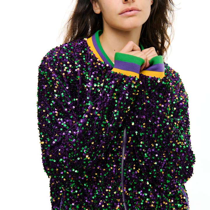 Mardi Gras confetti sequin jacket-Adult LG SIZE PACK for wholesale by SongLily