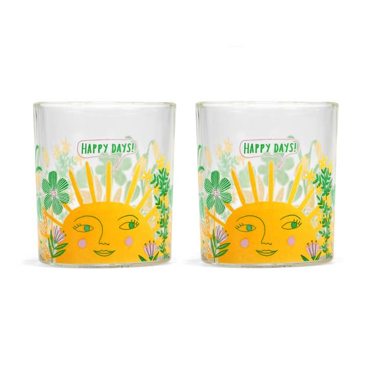 Verres à boire Gobelets Sun Yellow Happy Days pour la vente par Half Moon Bay By Design
