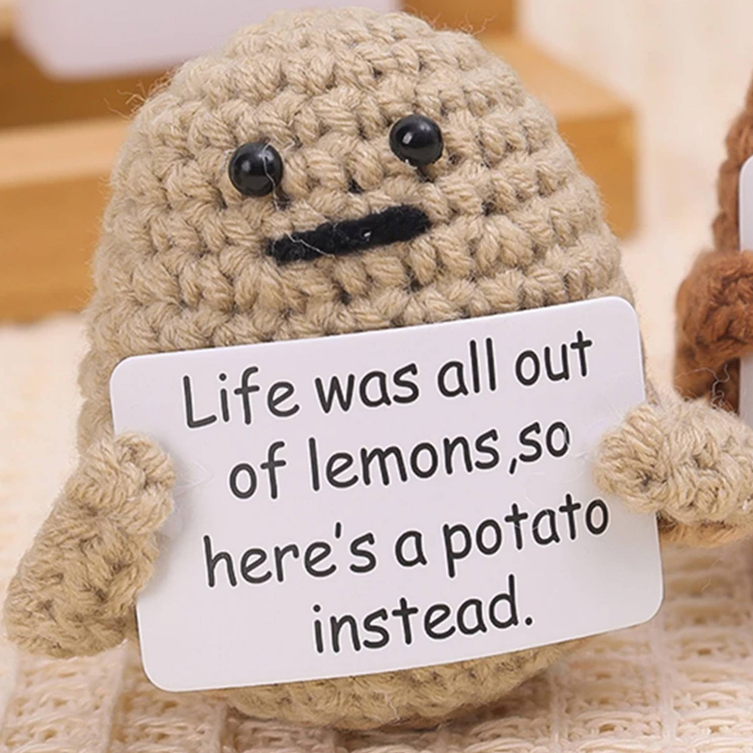 Buddha Ayurveda – Objeto de mesa decorativo por atacado – Mini Batata de Crochê com Cartão para Decoração - Sortida4