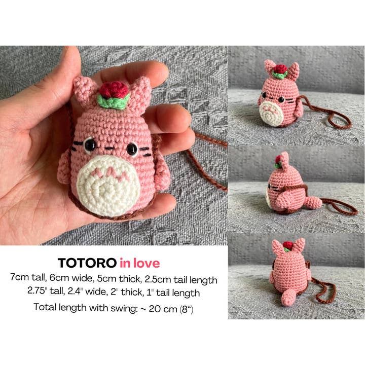 TOMOPOD LLC – wholesale Stuffed/plush toy – Kids & baby – Crochet Ghibli Car Hanger, Pink Totoro, No Face, Capybara
