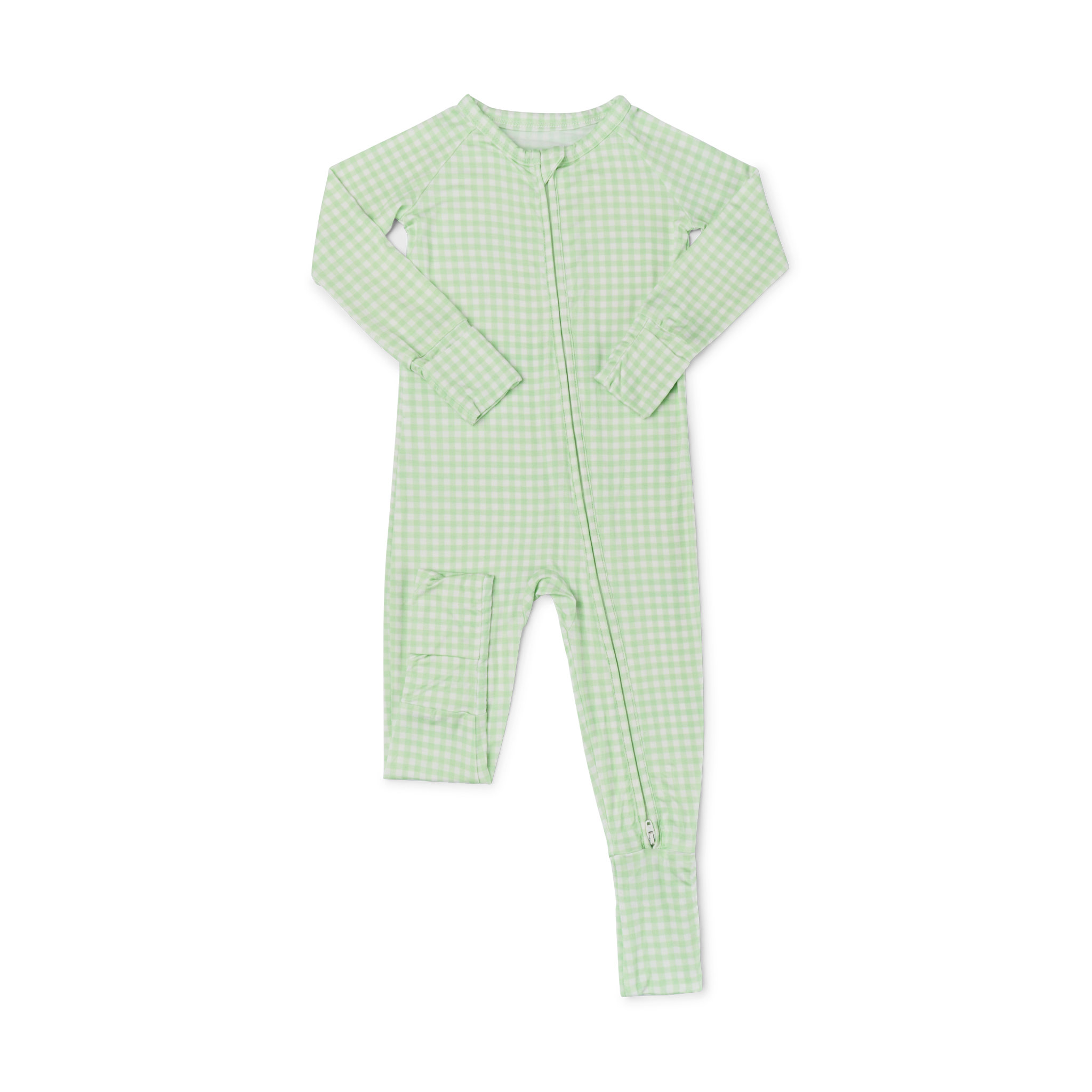 Motette - Wholesale Sleepsuit - Baby - Pistachio Gingham Bamboo Sleeper7