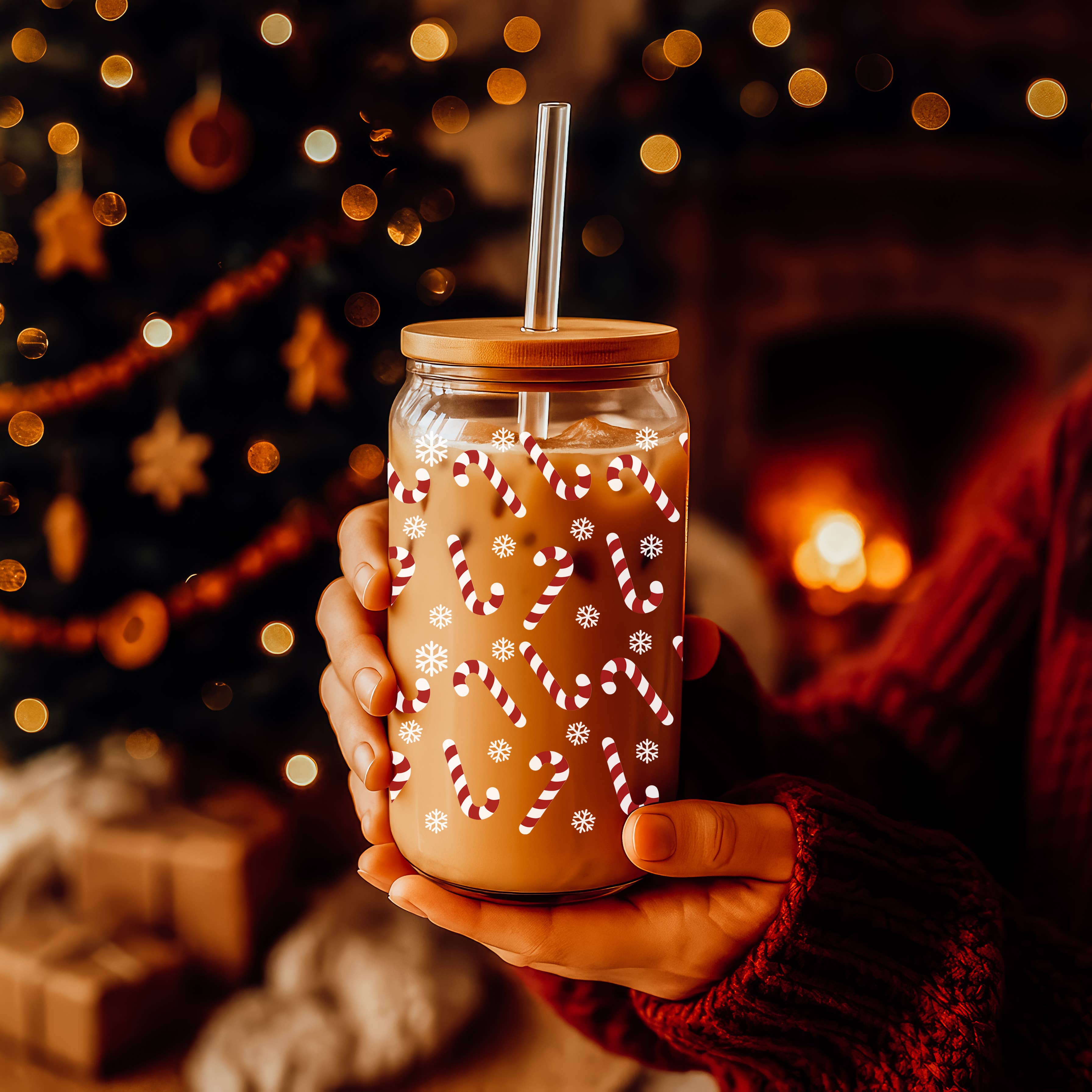 Gia Roma - Vente Gourde/bouteille isotherme - Verres en verre et cadeaux de cuisine de Noël Candy Cane22