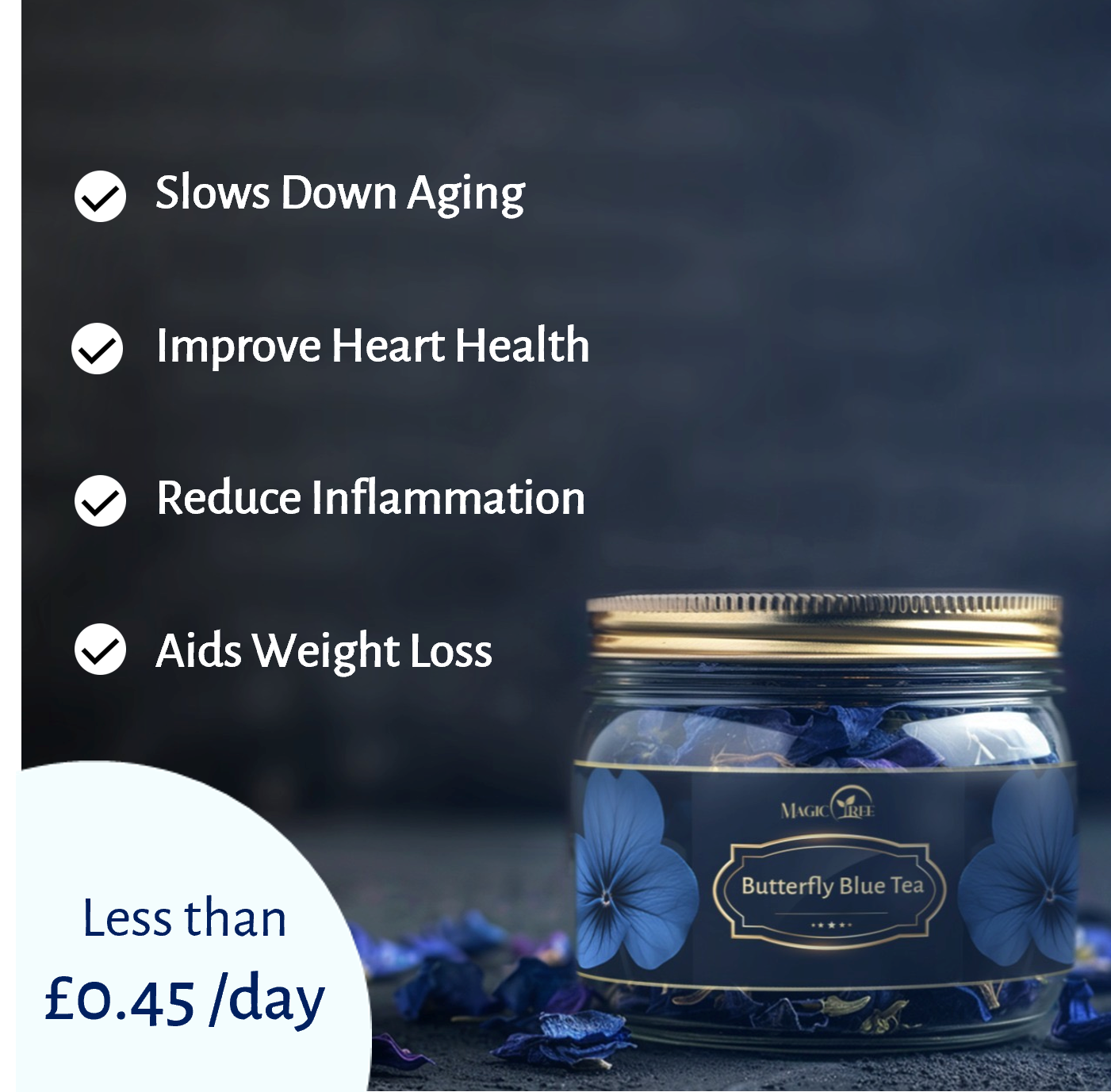 MagicTree Superfoods – wholesale Loose tea – Butterfly Blue Tea1