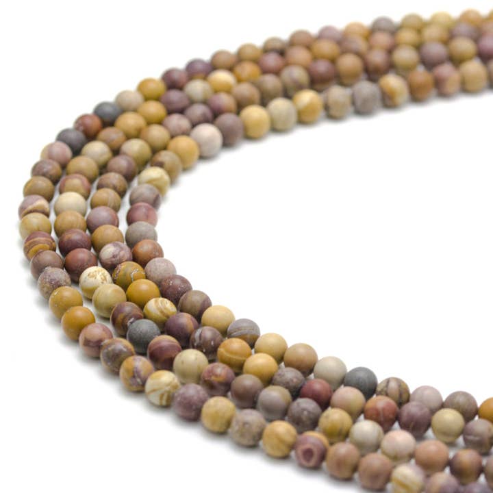 CRCBEADS - Wholesale Beads - Sunset Mookaite Jasper Matte Round Beads 6mm 8mm 10mm 15.5" Strand