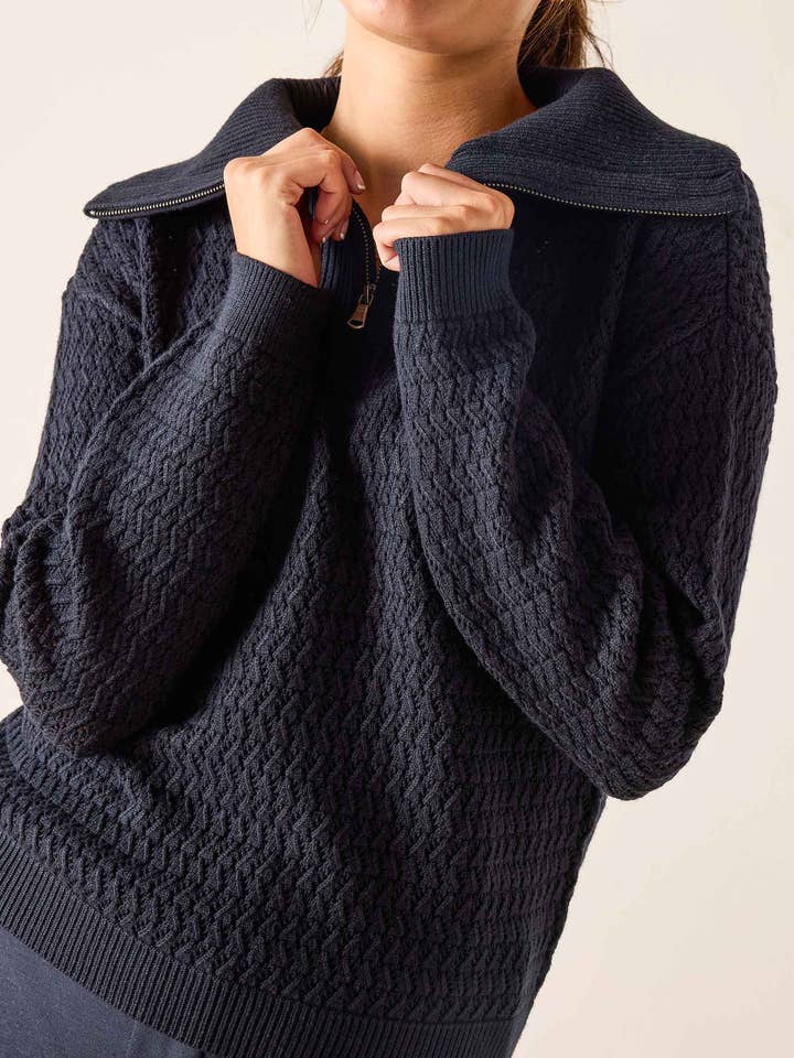 Simone Quarter Zip Sweater for wholesale by MERSEA