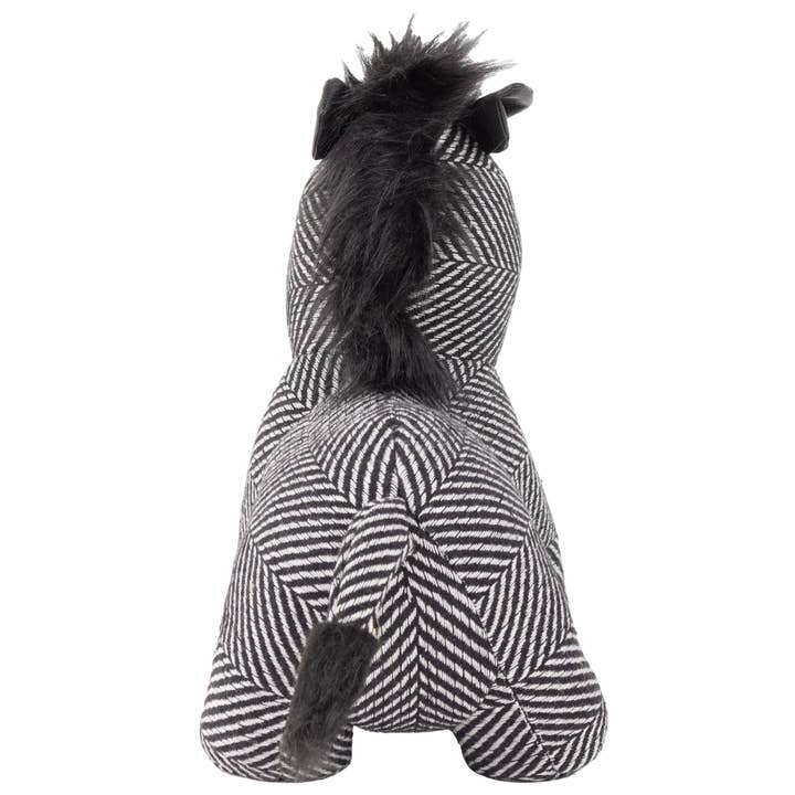 Zebra Jacquard Door Stop Black for wholesale on Faire