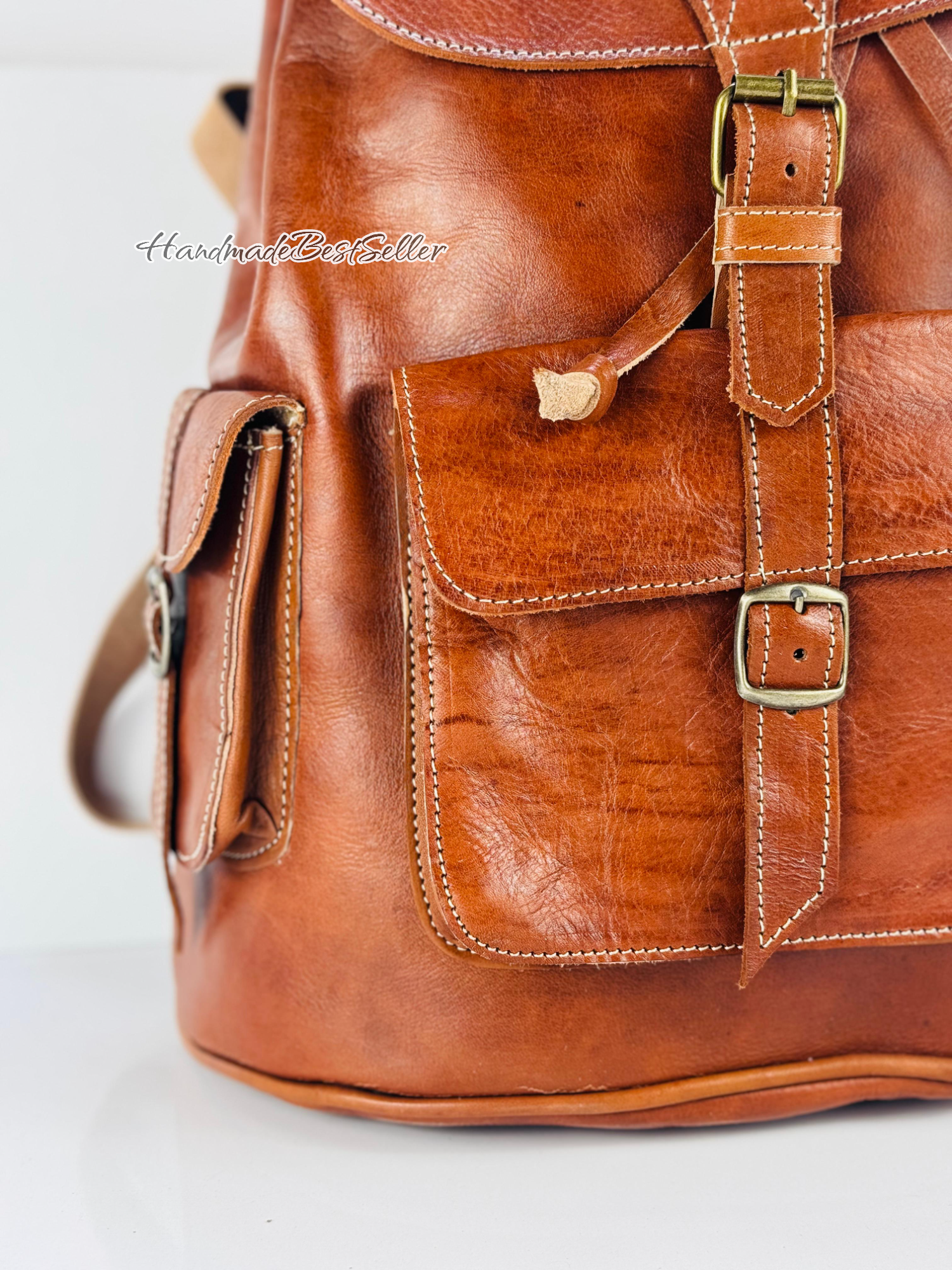 HandmadeBestSeller – wholesale Backpack – Unisex – Handmade Leather Backpack – Multi-Pocket Travel Bag8