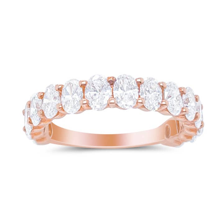 2,02 Ct Laborgezüchteter Ovaler Diamant-Ewigkeitsring (2/3) 14 kt Roségold für den Großhandel von Meira T