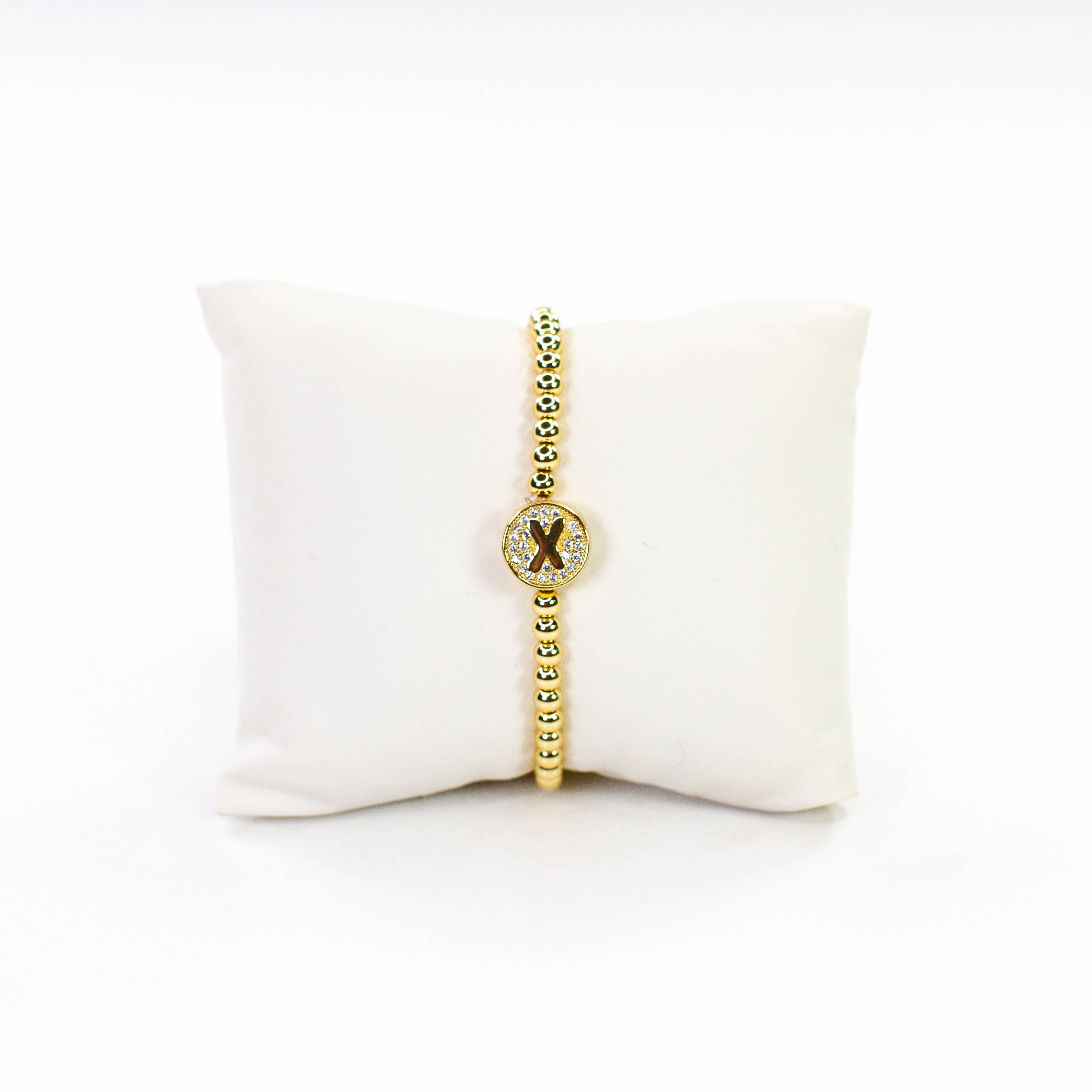 Savvy Bling - Wholesale Beaded Bracelet - Initial Simulated Diamond Bracelet23