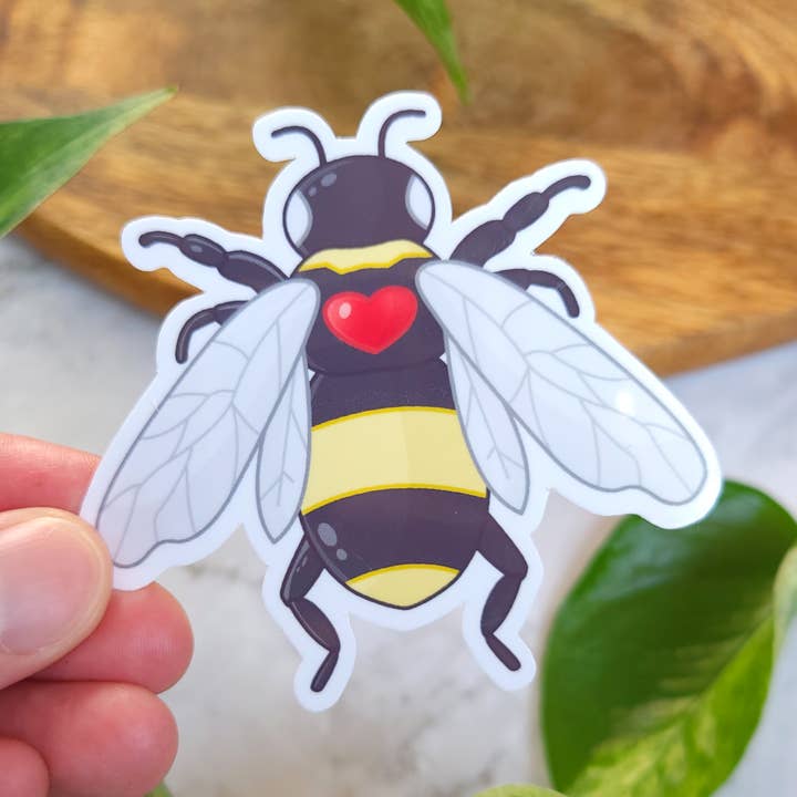 Bumblebee Vinyl Sticker, 3x3" for wholesale by Chez Louie Designs