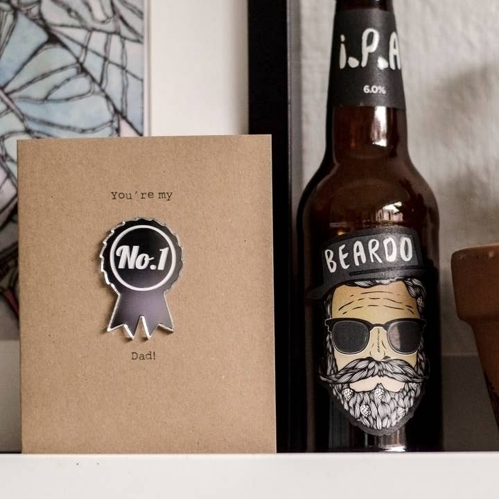 Feliz Dia dos Pais/Prémio Pai Nº 1/ Cartão de Luxo por atacado de Drop Scone Designs