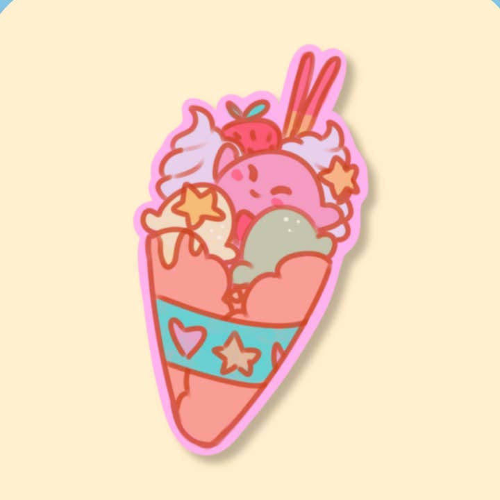 kirby crepe sticker for wholesale by MAGICALKITTEN