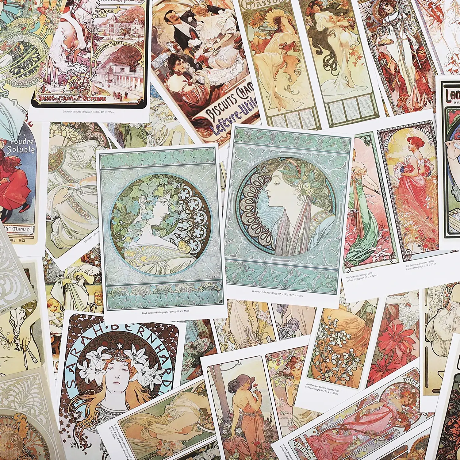 Magnifique Hearts - Vendita all'ingrosso Cartoline - Cartoline Alphonse Maria Mucha, stampe artistiche, 3,9X5,5 in2