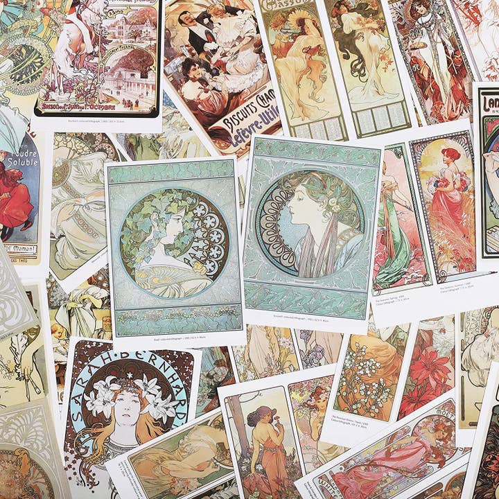 Magnifique Hearts - Vendita all'ingrosso Cartoline - Cartoline Alphonse Maria Mucha, stampe artistiche, 3,9X5,5 in2