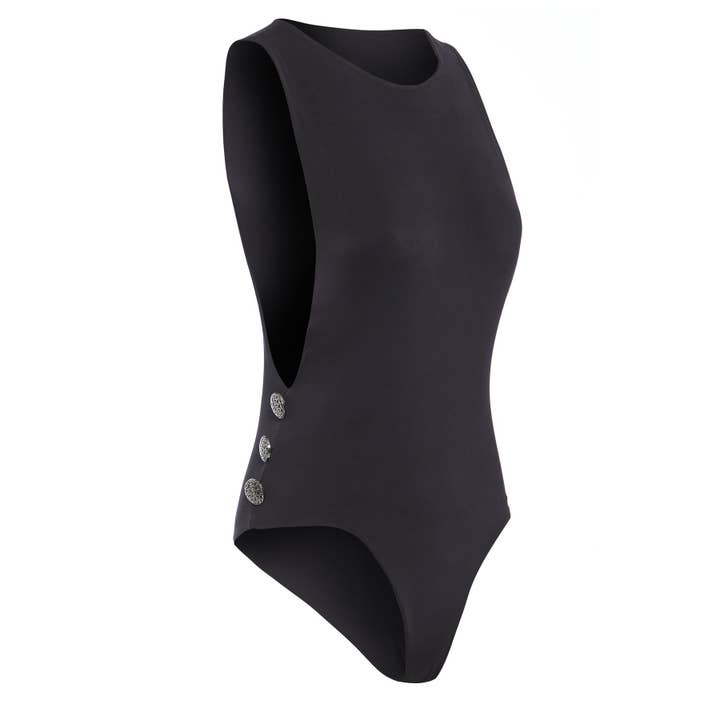 Chloe - Drop Ærmegab Side Knap Bodysuit for engroshandel hos SARVIN