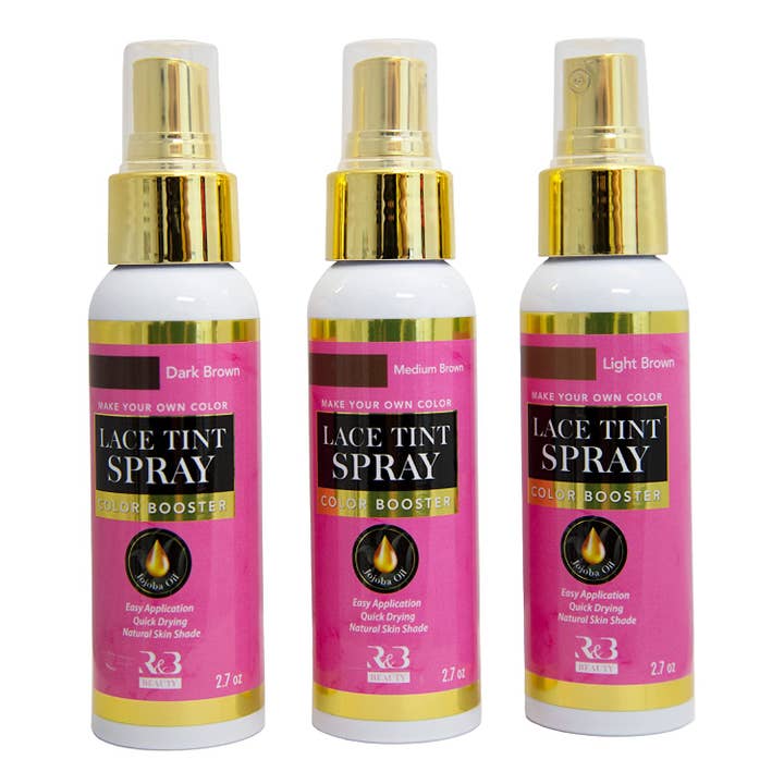 R&B Collection Inc. - Wholesale Hair Dye - Lace Tint Spray (Light, Medium & Dark Brown)