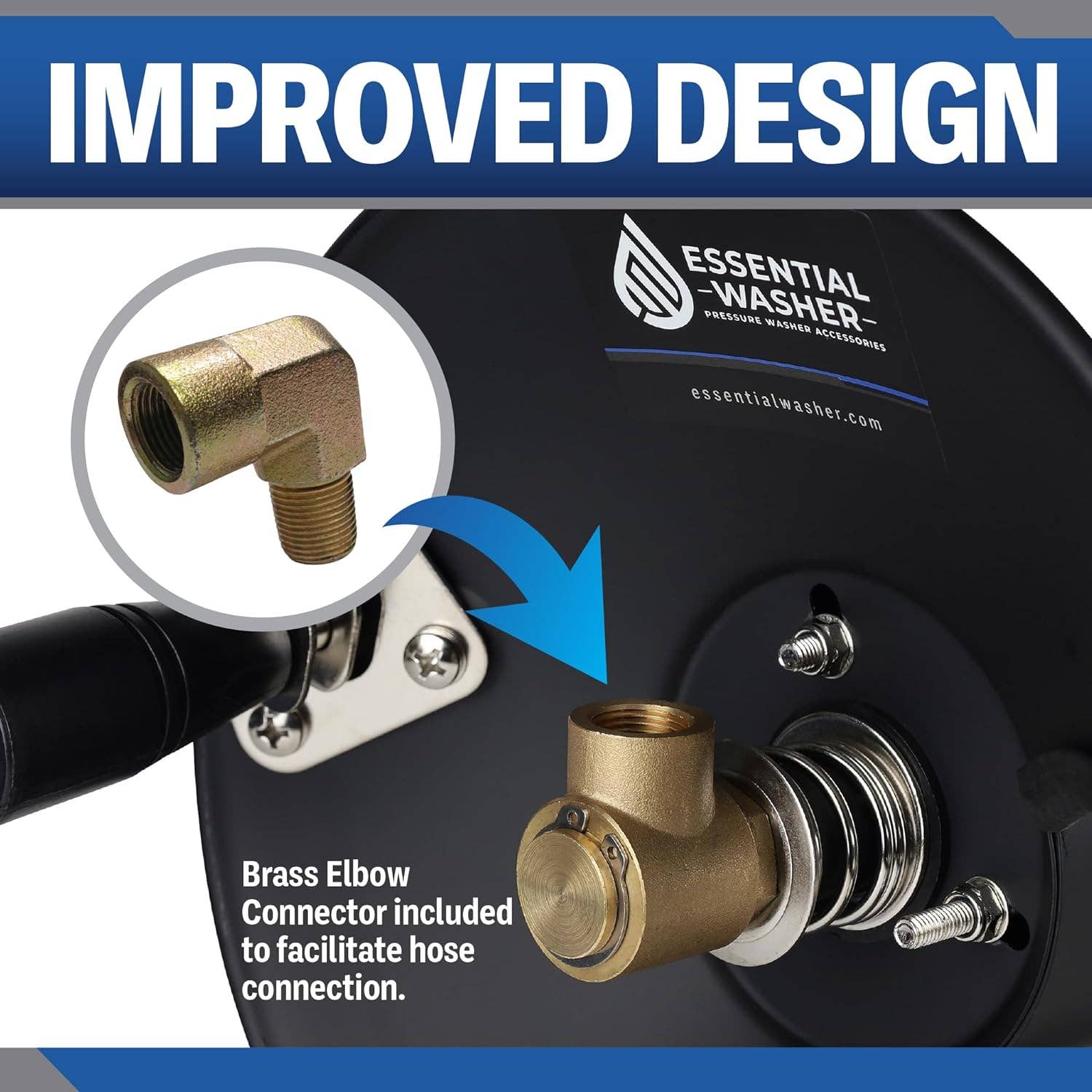 Essential Washer - Wholesale Tool Set - 100' FT Pressure Washer Hose Reel Kit | 8 FT Whip Line4