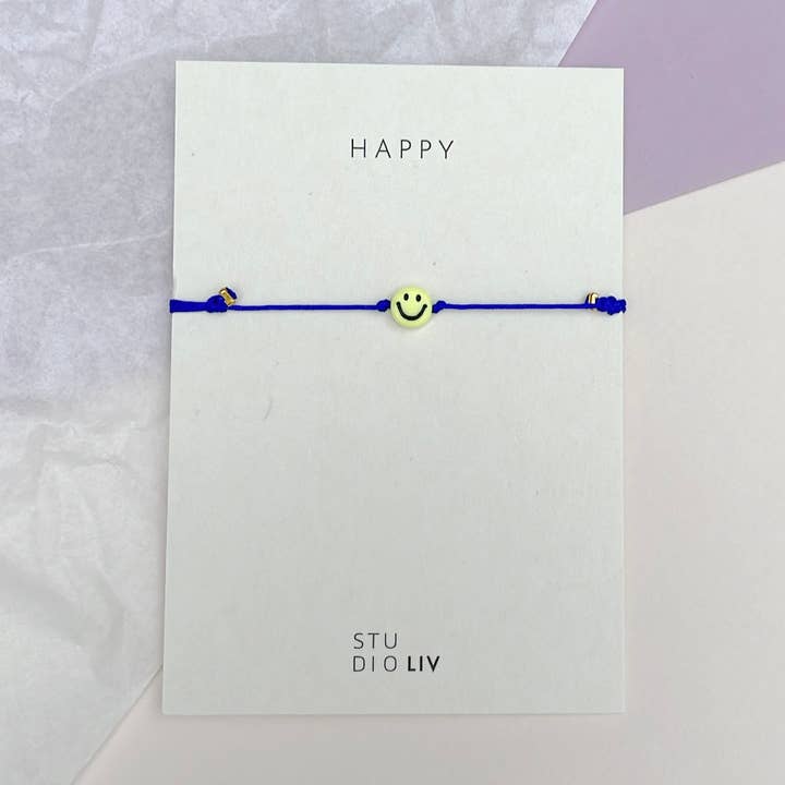 STUDIO LIV - Wholesale Charm/Dangle Bracelet - STUDIO LIV - Bracelet SMILEY - Cobalt Blue0