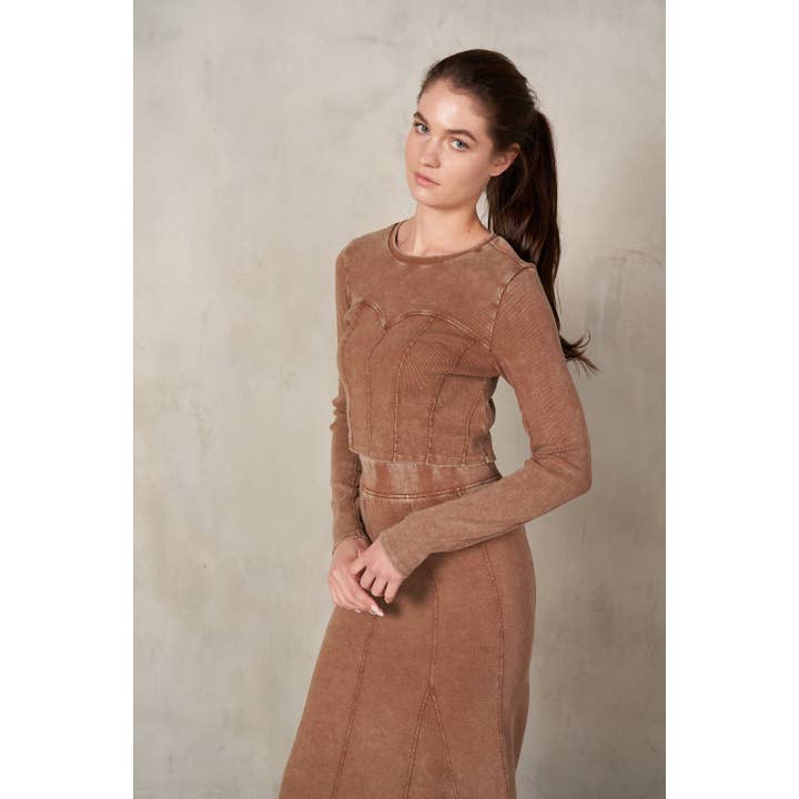 LS Rib Cropped Top for wholesale by lalamia