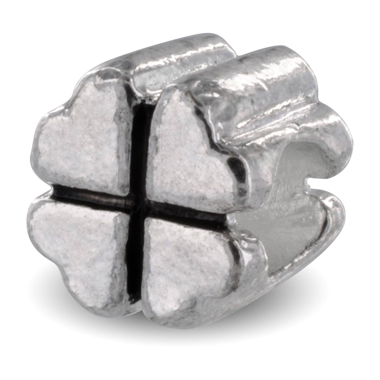 West Coast Jewelry - Wholesale Individual Charm/Pendant - Four Leaf Clover Silver Tone Bead2