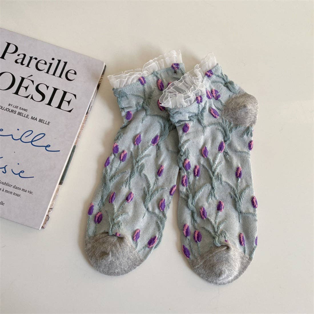 Funkyrel® Atzbranding Limited – wholesale Strumpor - Dam – Rufia - Tulpan Spetskant Ankelstrumpor1