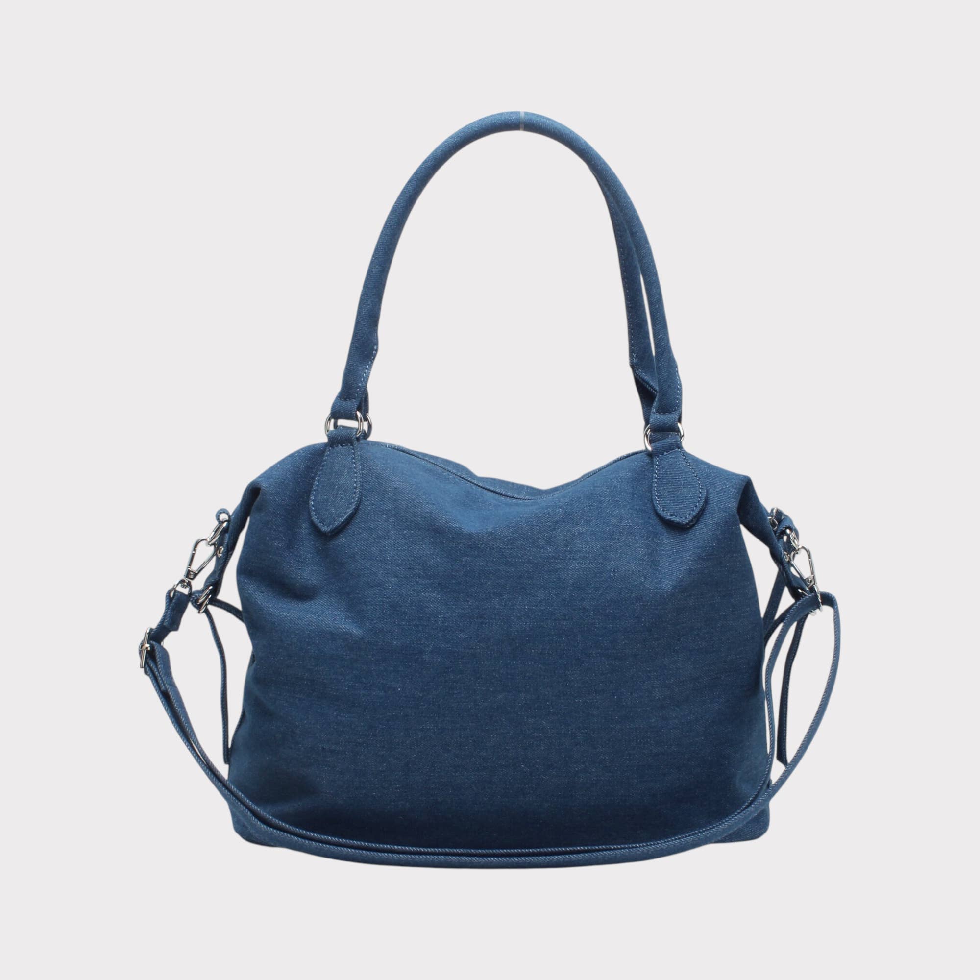 BESTINI - Vente Sac porté épaule – femme -  Sac bowling vintage avec multiple zip, effet jeans2