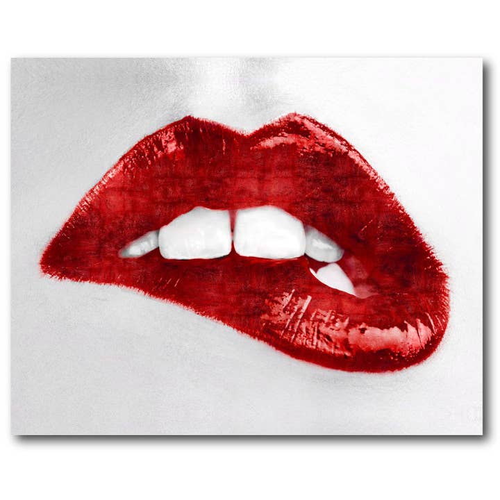 Luscious Red lips - Wrapped Canvas Wall Art for wholesale by Courtside Market